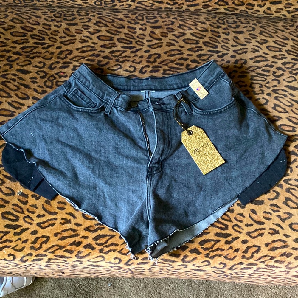 Black denim booty shorts size Large